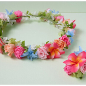 リゾート,ハワイ,カラフル,花冠,プルメリア